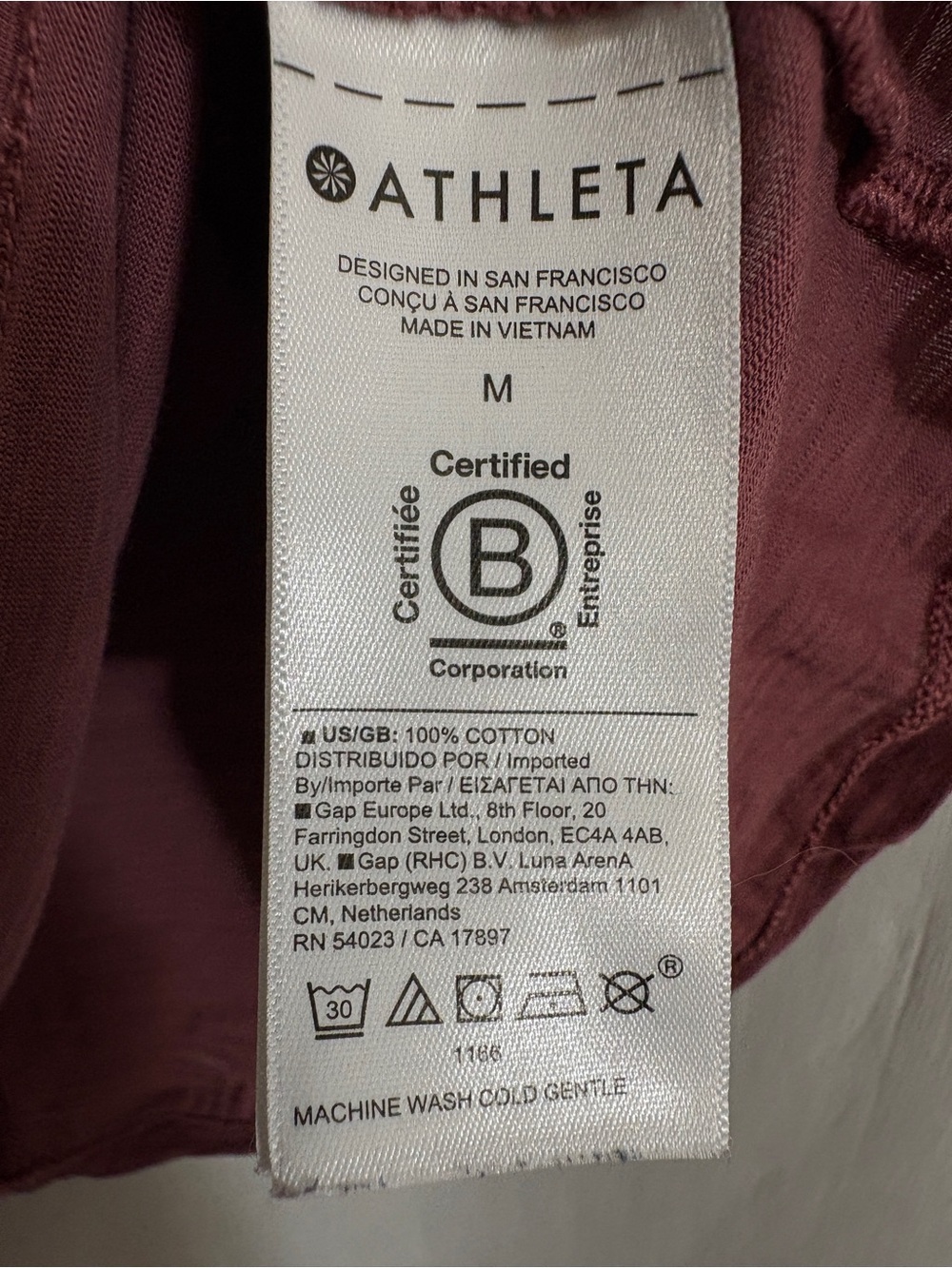 Athleta Essential Slub Tee Rosewood Red Medium Supima Cotton Short Sleeve - Picture 5 of 6